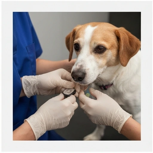 Canine patient during vet visit